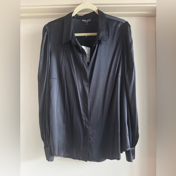 Generation Love Tops - Generation Love black Silk Crissy Blouse